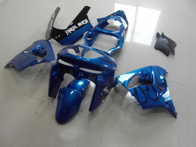 Online ZX9R 98-99 Verkleidungen - Blau schwarze Flamme Online ZX9R 98-99 Verkleidungen - Blau schwarze Flamme