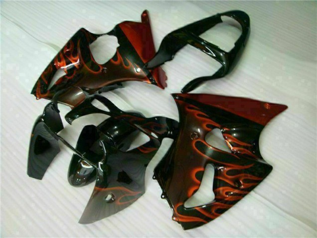 Online ZX6R 00-02 Verkleidungen - Schwarz rote Flamme Online ZX6R 00-02 Verkleidungen - Schwarz rote Flamme