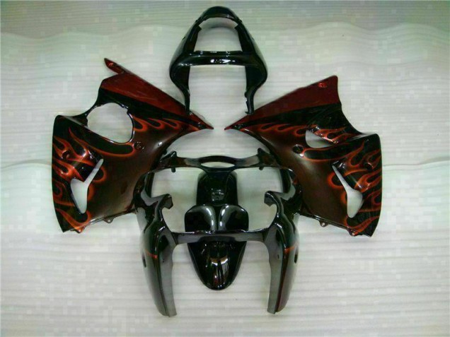Online ZX6R 00-02 Verkleidungen - Schwarz rote Flamme Online ZX6R 00-02 Verkleidungen - Schwarz rote Flamme