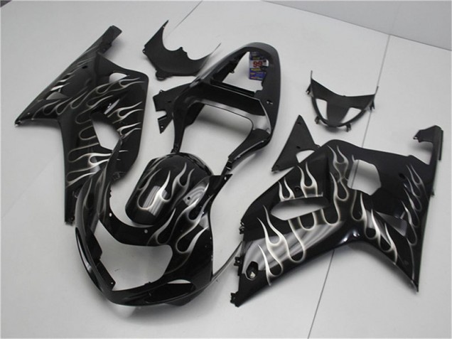 Online GSXR 600 / 750 K1 K2 K3 01-03 Verkleidungen - Schwarze Weiße Flamme Online GSXR 600 / 750 K1 K2 K3 01-03 Verkleidungen - Schwarze Weiße Flamme