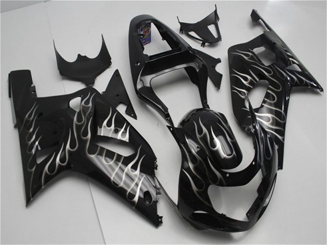 Online GSXR 600 / 750 K1 K2 K3 01-03 Verkleidungen - Schwarze Weiße Flamme Online GSXR 600 / 750 K1 K2 K3 01-03 Verkleidungen - Schwarze Weiße Flamme