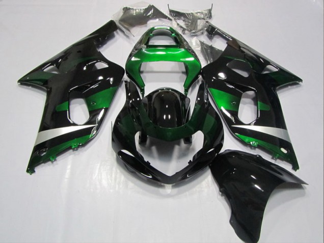 Online GSXR 600 K1 K2 K3 01-03 Verkleidung - Schwarz Grün Online GSXR 600 K1 K2 K3 01-03 Verkleidung - Schwarz Grün