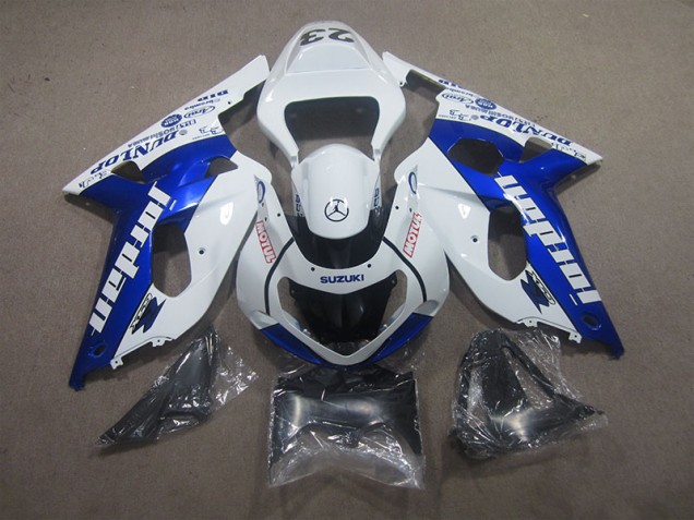 Online GSXR 600 K1 K2 K3 01-03 Verkleidung - Weiß Blau Motul Online GSXR 600 K1 K2 K3 01-03 Verkleidung - Weiß Blau Motul
