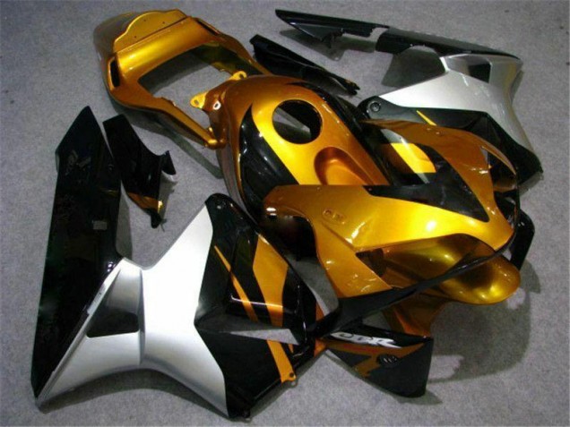 Online CBR 600 RR 03-04 Verkleidungen - Gold Silber Schwarz Online CBR 600 RR 03-04 Verkleidungen - Gold Silber Schwarz