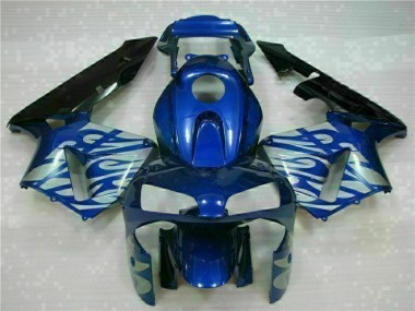 Online CBR 600 RR 03-04 Verkleidungen - Blau mit silberner Flamme