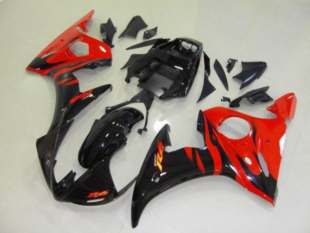 Online R6 03-05 Verkleidung - Schwarz rote Flamme