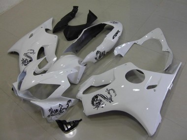 Online CBR 600 F4i 04-07 Verkleidungen - Weiß mit Schwarz Dragon