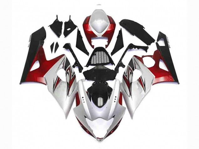 Online GSXR 1000 K5 05-06 Verkleidungen - Silber Rot Schwarz Online GSXR 1000 K5 05-06 Verkleidungen - Silber Rot Schwarz