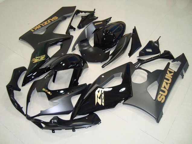 Online GSXR 1000 K5 05-06 Verkleidungen - Schwarz mit goldenen Aufklebern Online GSXR 1000 K5 05-06 Verkleidungen - Schwarz mit goldenen Aufklebern