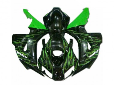 Online CBR 1000 RR 06-07 Verkleidungen - Grüne Flamme Schwarz