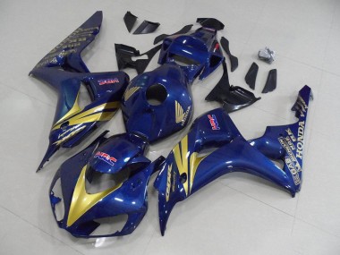 Online CBR 1000 RR 06-07 Verkleidungen - Dunkel blau mit goldenen Streifen