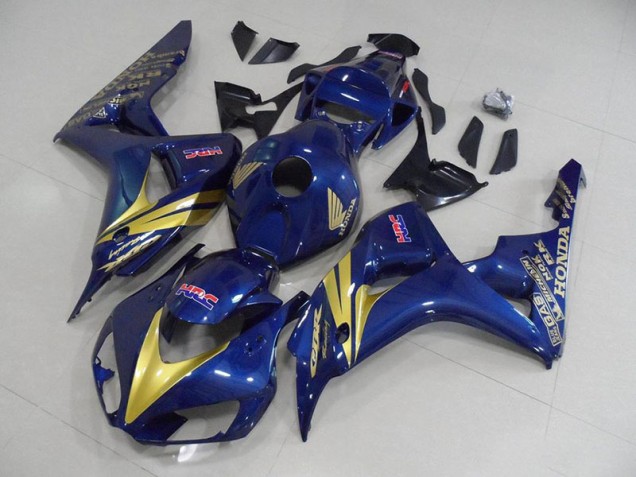 Online CBR 1000 RR 06-07 Verkleidungen - Dunkel blau mit goldenen Streifen Online CBR 1000 RR 06-07 Verkleidungen - Dunkel blau mit goldenen Streifen