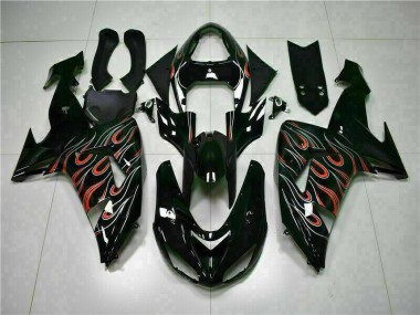 Online ZX10R 06-07 Verkleidung - Schwarz rote Flamme