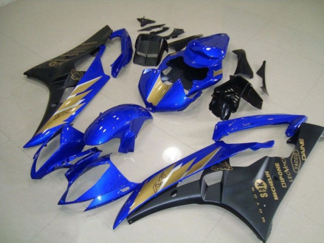 Online R6 06-07 Verkleidung - Schwarz Blau mit Gold Aufkleber Online R6 06-07 Verkleidung - Schwarz Blau mit Gold Aufkleber