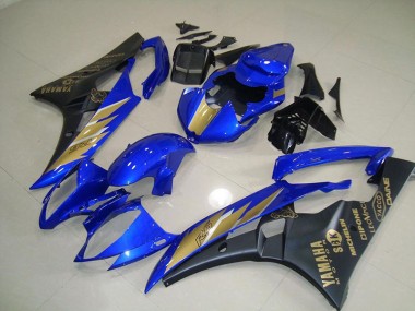 Online R6 06-07 Verkleidungen - Schwarz Blau mit Gold Aufkleber