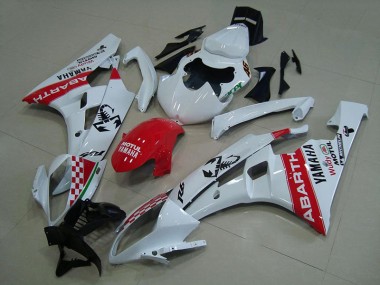 Online R6 06-07 Verkleidungen - Weiß Rot Abarth