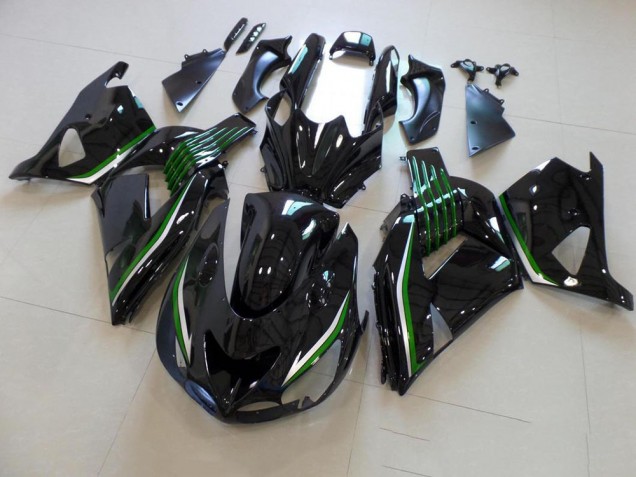 Online ZX14R ZZR 1400 06-11 Verkleidungen - Glänzend Schwarz mit Grün Linie Online ZX14R ZZR 1400 06-11 Verkleidungen - Glänzend Schwarz mit Grün Linie
