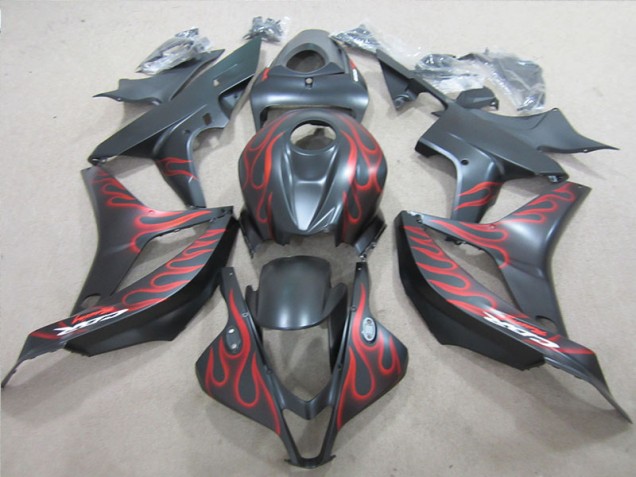 Online CBR 600 RR 07-08 Verkleidungen - Schwarz mit roter Flamme Online CBR 600 RR 07-08 Verkleidungen - Schwarz mit roter Flamme