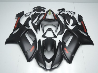 Online ZX6R 07-08 Verkleidungen - Matt Schwarz mit rotem Aufkleber