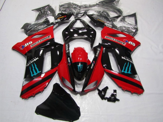 Online ZX6R 07-08 Verkleidungen - Rot Schwarz Monster