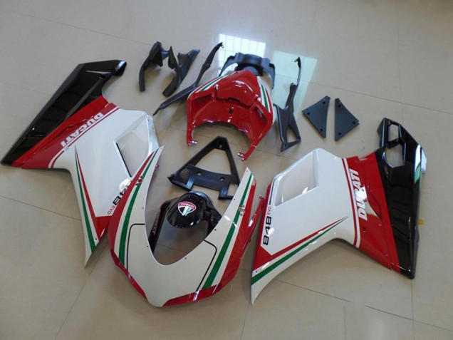 Online Ducati 848 1098 1198 07-14 Verkleidungen - Weiß Rot