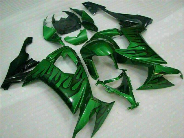 Online ZX10R 08-10 Verkleidungen - Grüne Flamme Online ZX10R 08-10 Verkleidungen - Grüne Flamme