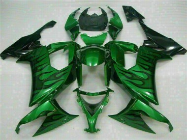 Online ZX10R 08-10 Verkleidungen - Grüne Flamme