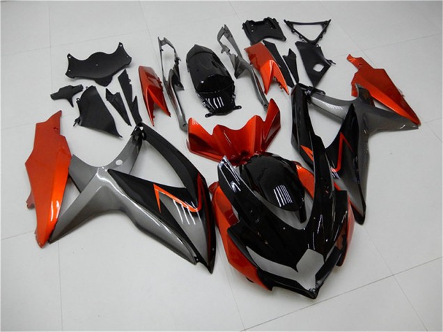 Online GSXR 600 / 750 K8 08-10 Verkleidungen - Schwarz Orange Grau Online GSXR 600 / 750 K8 08-10 Verkleidungen - Schwarz Orange Grau