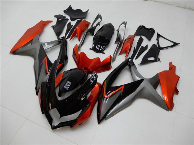 Online GSXR 600 / 750 K8 08-10 Verkleidungen - Schwarz Orange Grau Online GSXR 600 / 750 K8 08-10 Verkleidungen - Schwarz Orange Grau