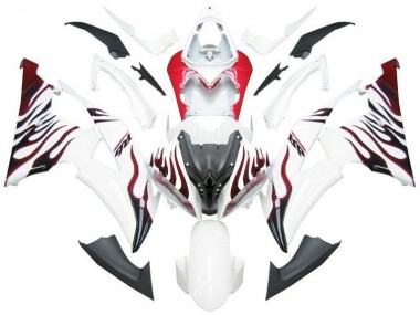 Online R6 08-16 Verkleidungen - Weiß Rot Flamme R6