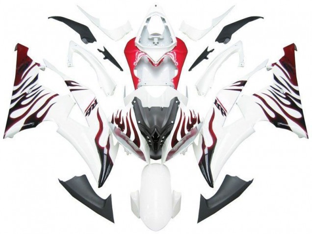 Online R6 08-16 Verkleidungen - Weiß Rot Flamme R6 Online R6 08-16 Verkleidungen - Weiß Rot Flamme R6