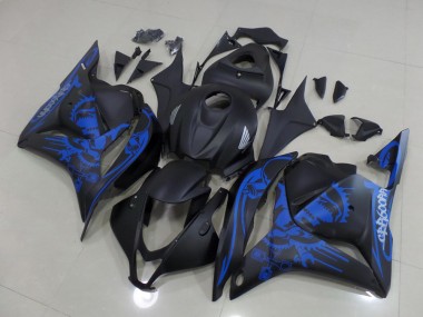 Online CBR 600 RR 09-12 Verkleidungen - Matt Schwarzer blauer Totenkopf