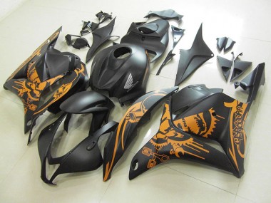 Online CBR 600 RR 09-12 Verkleidungen - Matt Schwarzer Orange Aufkleber