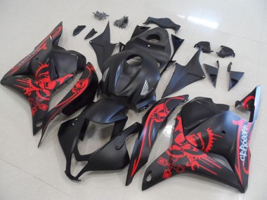 Online CBR 600 RR 09-12 Verkleidungen - Matt Schwarz mit rotem Totenkopf