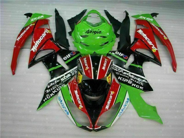 Online ZX6R 09-12 Verkleidungen - Schwarz Rot Grün Motocard Online ZX6R 09-12 Verkleidungen - Schwarz Rot Grün Motocard