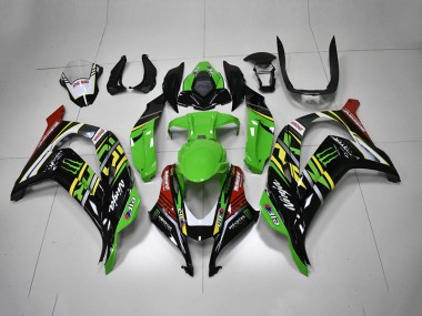 Online ZX10R 16-19 Verkleidungen - Grün Schwarz Rot Ninja Monster